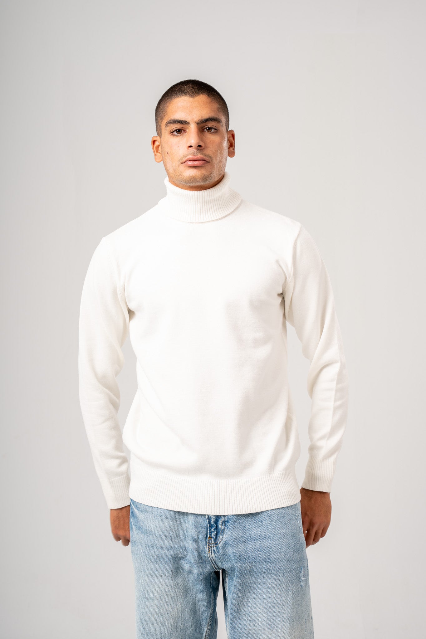 Off White Turtle Neck Pullover